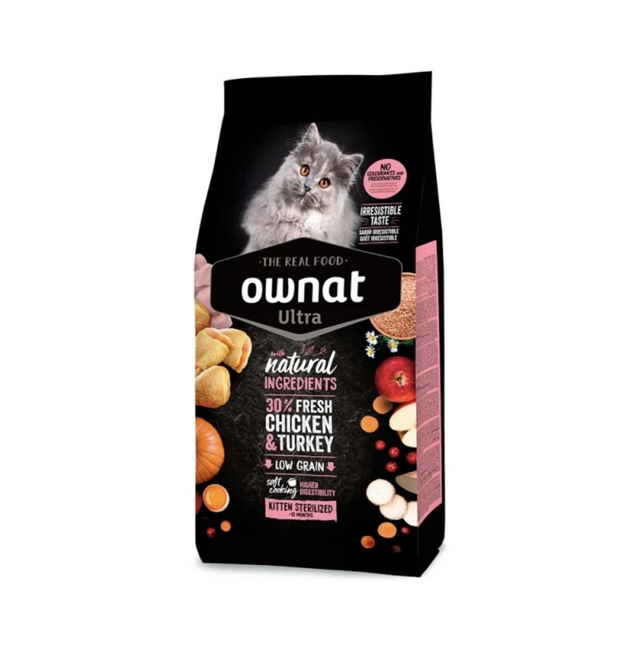 Ownat Ultra Kitten Sterilized με Κοτόπουλο & Γαλοπούλα 1.5kg ( Δώρο 1 Θερμός 500ml )